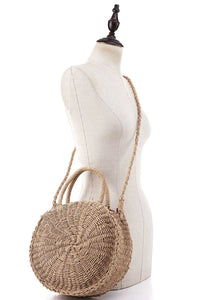 Rounded Straw Tote Bag