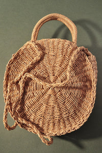 Rounded Straw Tote Bag