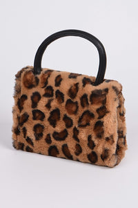 Leopard Faux Fur Clutch